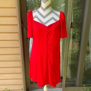 MelloDay Red Off Shoulder Button Down Dress M